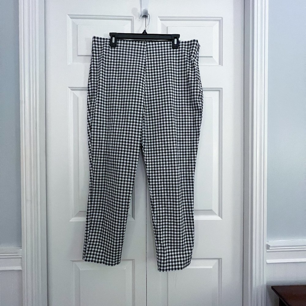 High-Waisted Ankle-Length Gingham Pixie Pants